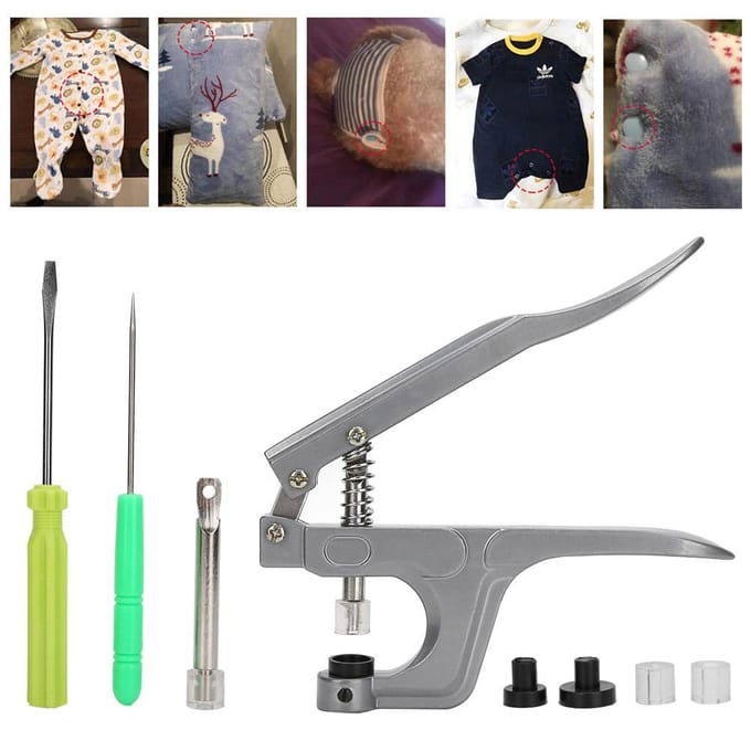Handtang Leer Accessoire Installatiegereedschap Aluminium voor Plastic Hars Drukknoop gray