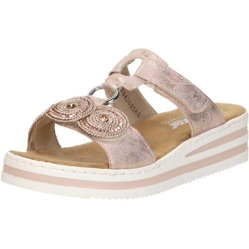 Rieker -Dames - roze-goud metallic - slippers & muiltjes - maat 43