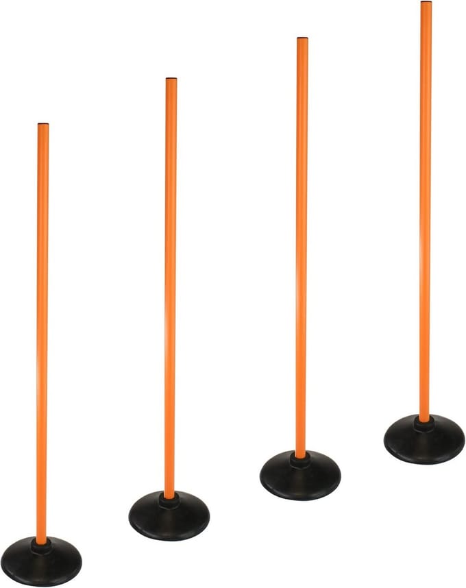 Set van 4 Massief Rubber Slalomvoeten met Trainingsstangen voor Behendigheid
