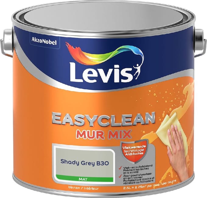 Levis - Easyclean Mur Mat Mix - Shady Grey B30 - Mengverf - 2,5 L