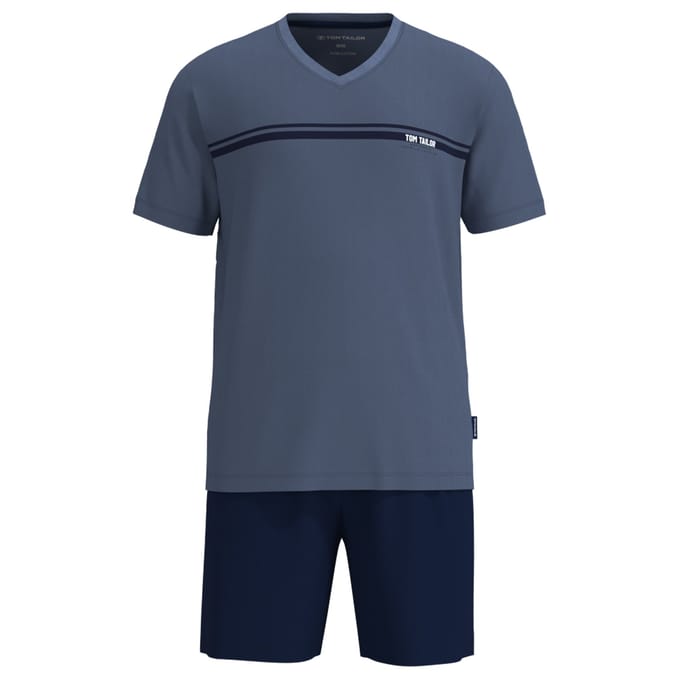 Tom Tailor - Pyjamaset met logoprint - Maat 52 - blue-medium-solid