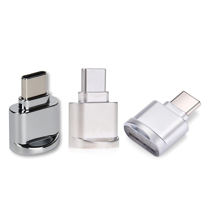 USB Type C Kaartlezer Aluminiumlegering TF Flash Geheugenkaartlezer OTG Adapter voor MacBook Windows blue