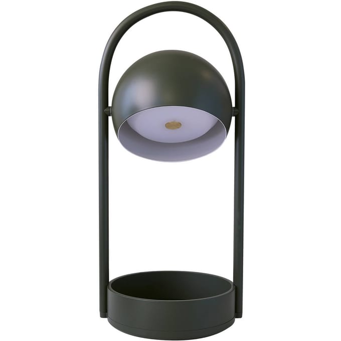 FRANDSEN LED tafellamp Ball Portable, olijfgroen, staal