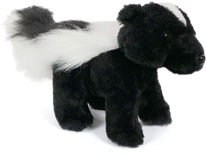Pluche stinkdier knuffel - 25 cm - zwart/wit - dieren knuffels - speelgoed