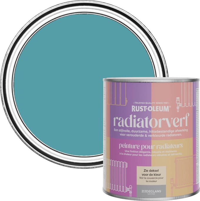 Rust-Oleum Blauw Radiatorverf Zijdeglans - Petrol 750ml