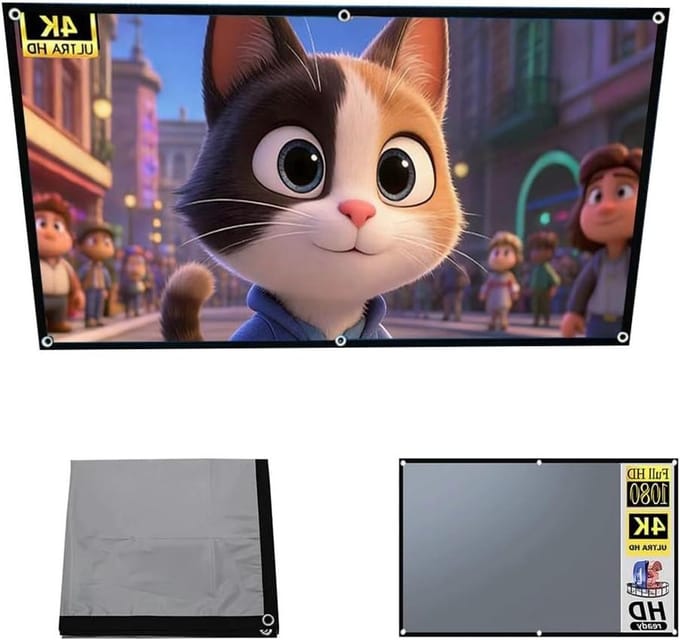 Projectiescherm - Beeld gordijn - Thuisbioscoop creëren - HD anti-glans - 110 inch - Wit