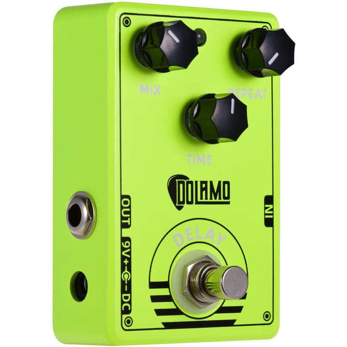 Dolamo D-14 Delay Gitaar Effectpedaal Delaypedaal met Mix-, Repeat- en Tijdsregelaars True Bypass groen