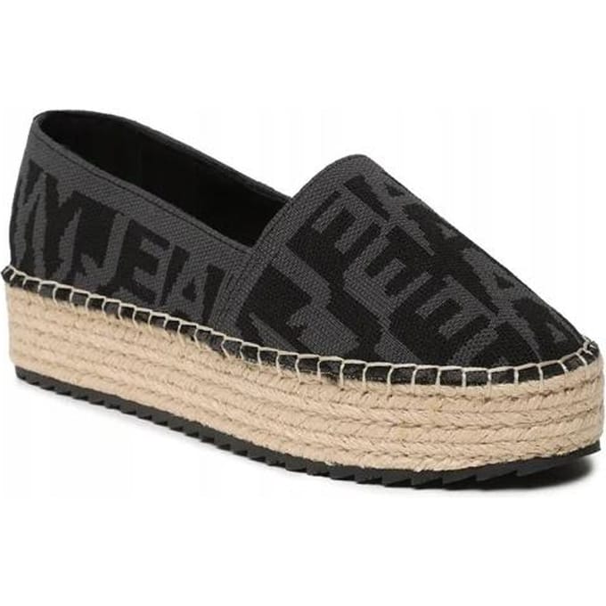Tommy Jeans Dames Instappers Espadrilles Met Logo 39 3F7G3* Tna black