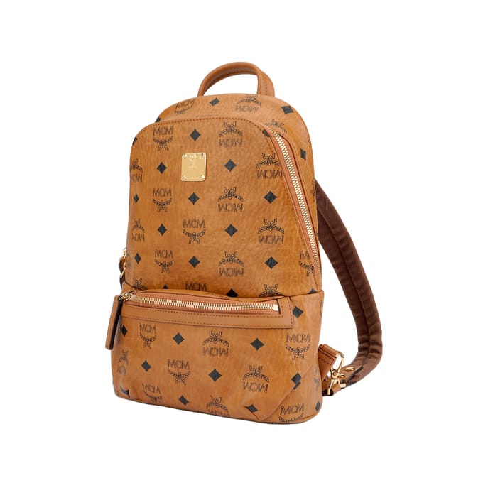 MCM Klassik Visetos Monogram Print Kunstleer Borsttas Heren tassen Bruin Cognac MMLBSKC01CO001 Basic Set (Bag+Dust Bag)