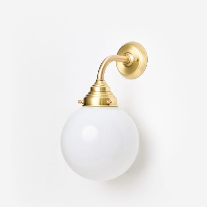 Wandlamp Bol Ø 20 Curve Messing - Art Deco Trade