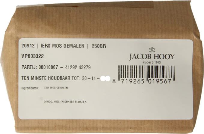 Jacob Hooy Iers mos gemalen 250 Gram