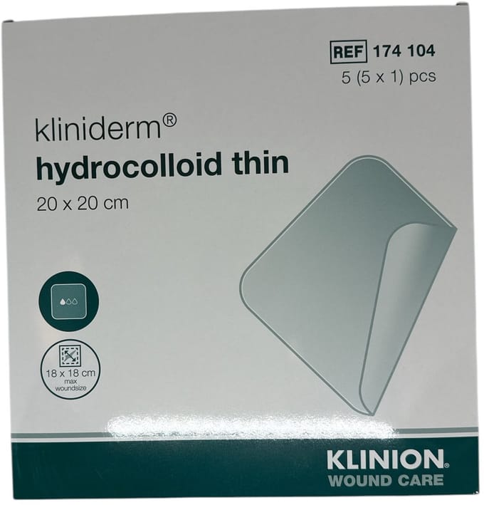 Klinion Kliniderm 20 x 20cm hydro thin hydrocolloïdverband - 5 stuks