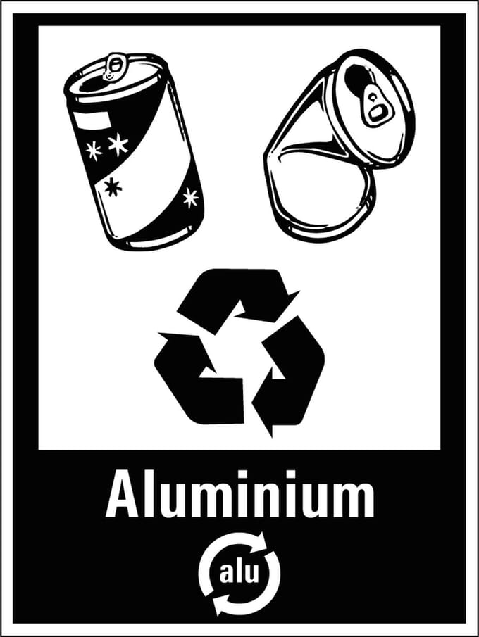 Aluminium scheiden sticker 200 x 150 mm
