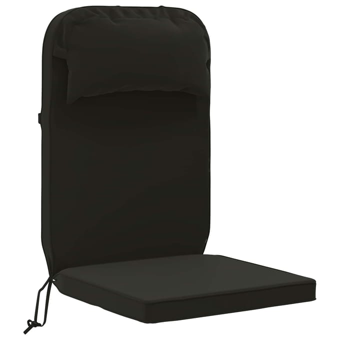 vidaXL - Zon - Ligzitzak - Kussen - 100% - Polyester - Zwart - 55 - x - 124 - x - 5 - cm