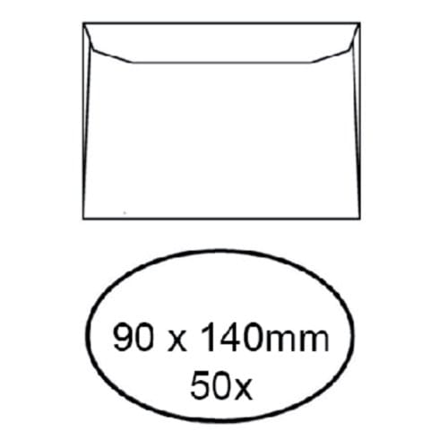 Envelop Quantore voor visitekaartjes 90x140mm 95gr wit 50 stuks
