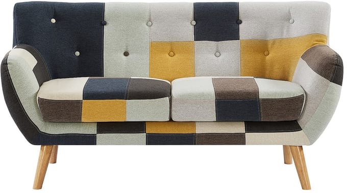 Vente-unique Tweezitsbank in patchworkstof SERTI II