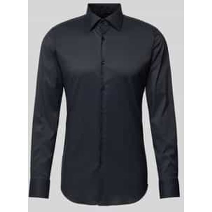 Slim fit zakelijk overhemd van fijn twill met stretch