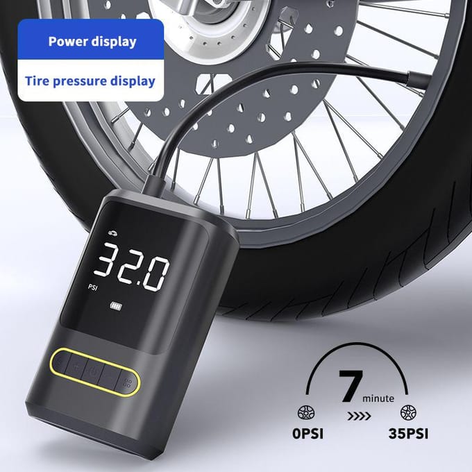 Draagbare Draadloze Luchtcompressor USB Oplaadbare Auto Bandenpomp Powerbank Luchtpomp 150PSI met zwart