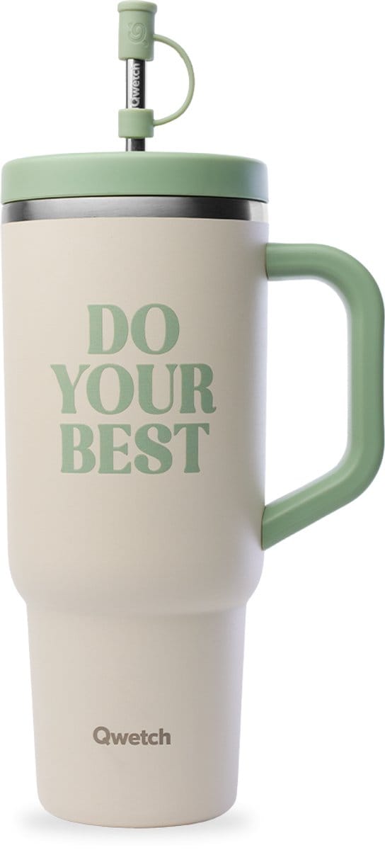 Qwetch Travel Cup Geïsoleerd - Level up Zand