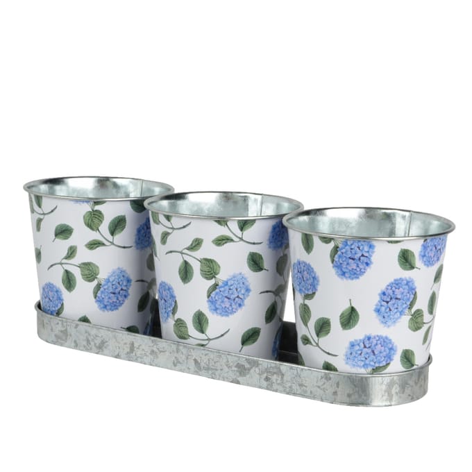 Bloempot zink buiten 10 cm 3 stuks