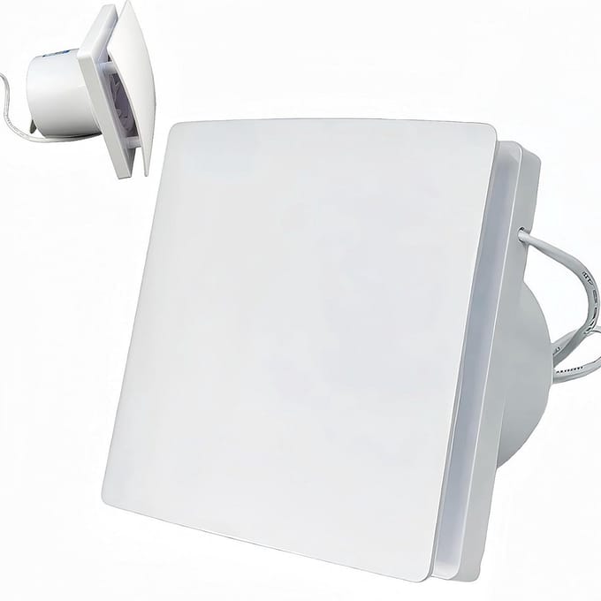 Badkamerventilator - Stille ventilator - Luchtkwaliteit verbeteren - Met vochtsensor - 150 mm - Wit