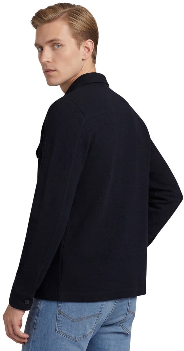 Born with appetite overshirt normale fit donkerblauw rits