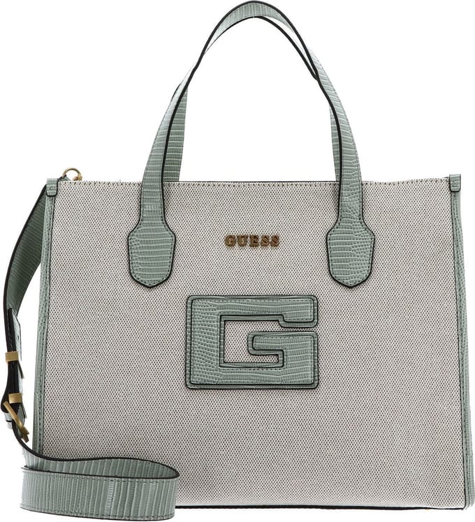 GUESS Handtas Schoudertas G Status Compartment Tote Natural / Sage Beige