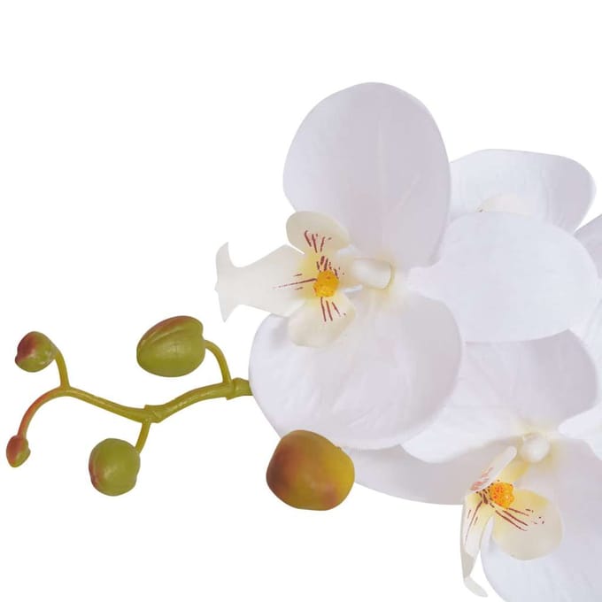 vidaXL - Kunstplant - met - pot - orchidee - 75 - cm - wit