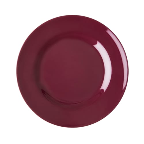 Rice melamine bord rond maroon red
