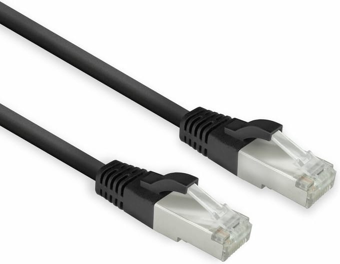 ACT Zwarte 1,5 meter LSZH U/FTP CAT8 datacenter slimline patchkabel snagless met RJ45-connectoren FB8151