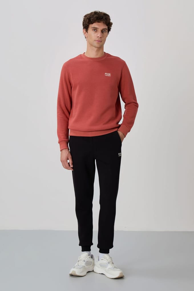 Heren Katoen-Polyester Fleece Sweatshirt en Broek Set