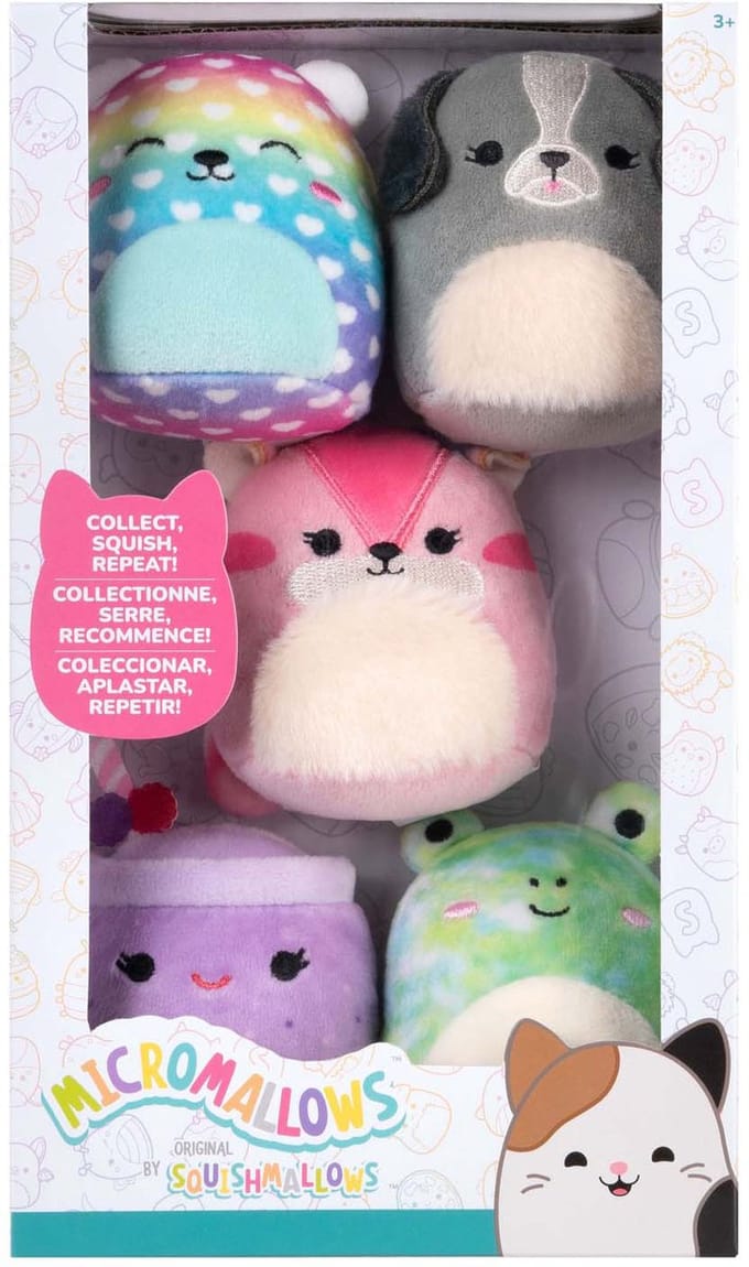 Squishmallows Micromallows 5-Pack Dianalee, Lanai, Marley, Vie, Malu Poppetjes en figuren