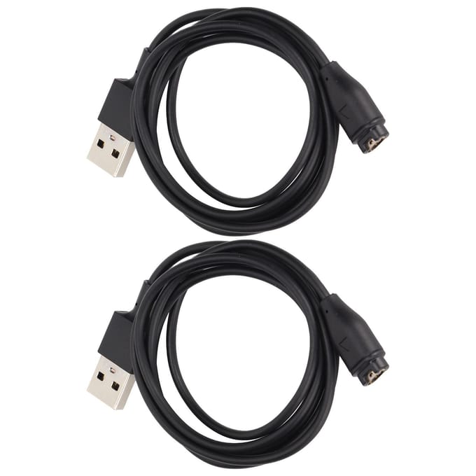 2pcs Câble de Chargeur Compatible pour Montre Intelligente Fitbit Fenix 6X Câble USB de Charge Adaptateur black