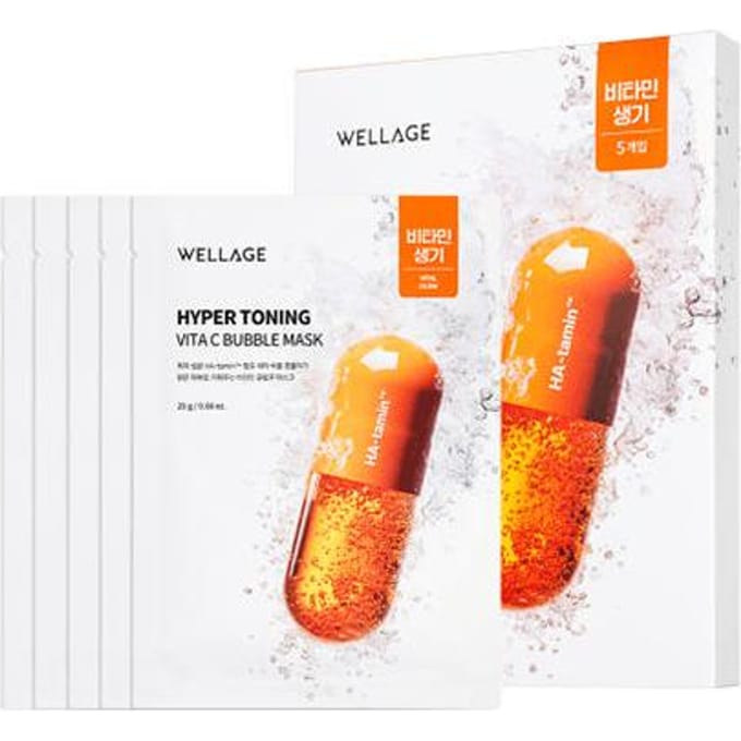 [WELLAGE] Masque Moussant Hyper Toning Vita C 25g*5EA white