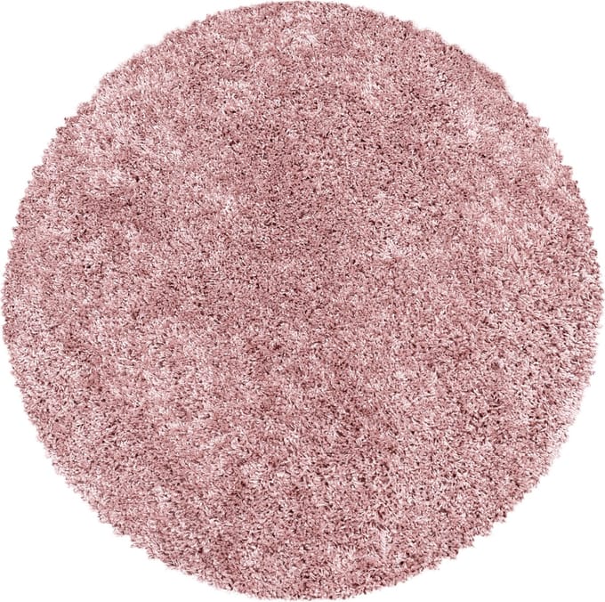 Flycarpets Azure Vloerkleed Rond - Roze - Hoogpolig - 80x80 cm