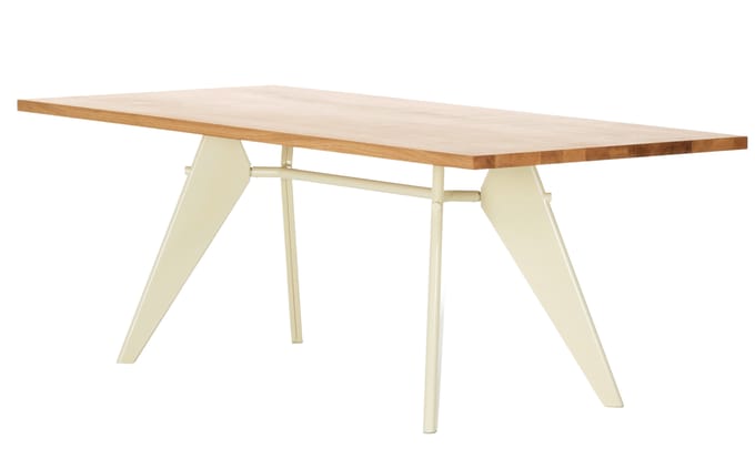 Vitra - EM Table - 240 cm - Prouvé Blanc Colombe (écru) - Eiken - bruin