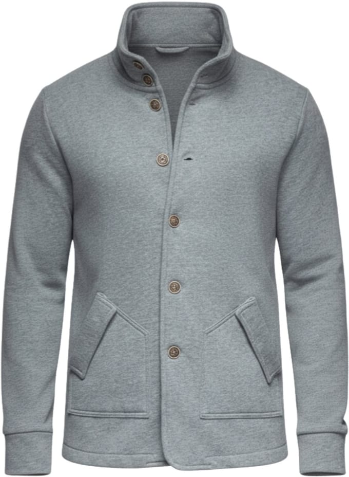 OMBRE Sweater - Regular Fit - Katoen - Lange Mouw Middengrijs Gemêleerd XXL