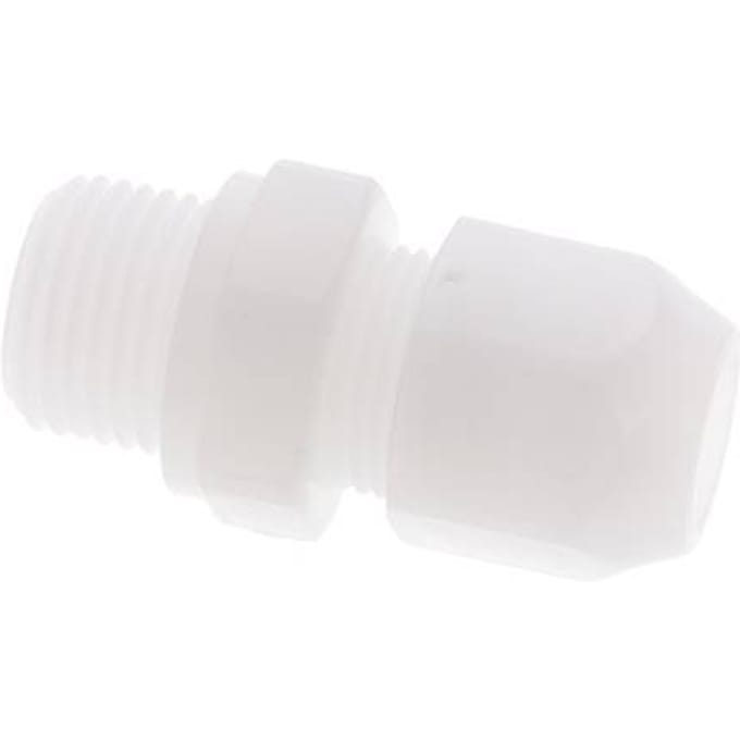 12x14mm & G1/2'' PVDF rechte slangkoppeling met buitendraad 10bar/145psi