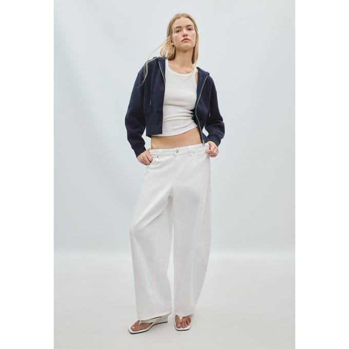 Stradivarius Sweater met capuchon en rits  Marineblauw M