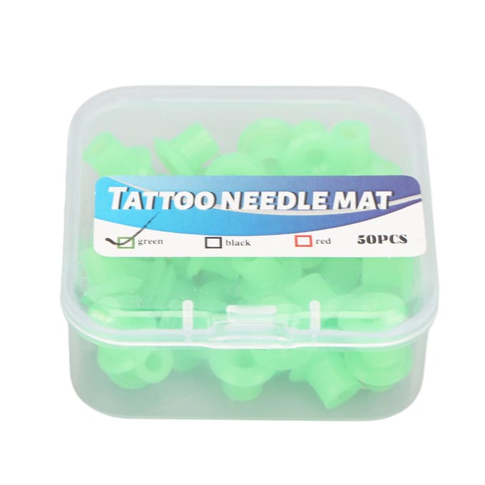 50pcs Œillets d'Aiguille de Tatouage Absorption des Chocs Professionnels Doux Silicone Mamelons de Machine à Tatouer vert