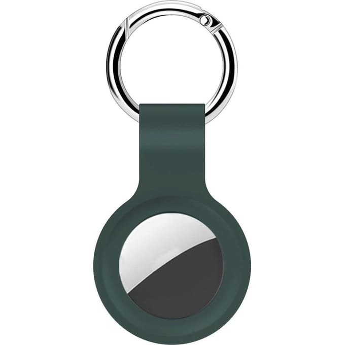 Premium Lederen Hanger voor Apple Airtag - Sleutelhanger - Hoesje  - Donkergroen