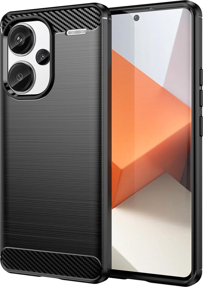 Hoesje geschikt voor Xiaomi Redmi Note 13 Pro Plus - Techsuit Carbon Silicone Back Cover - Zwart