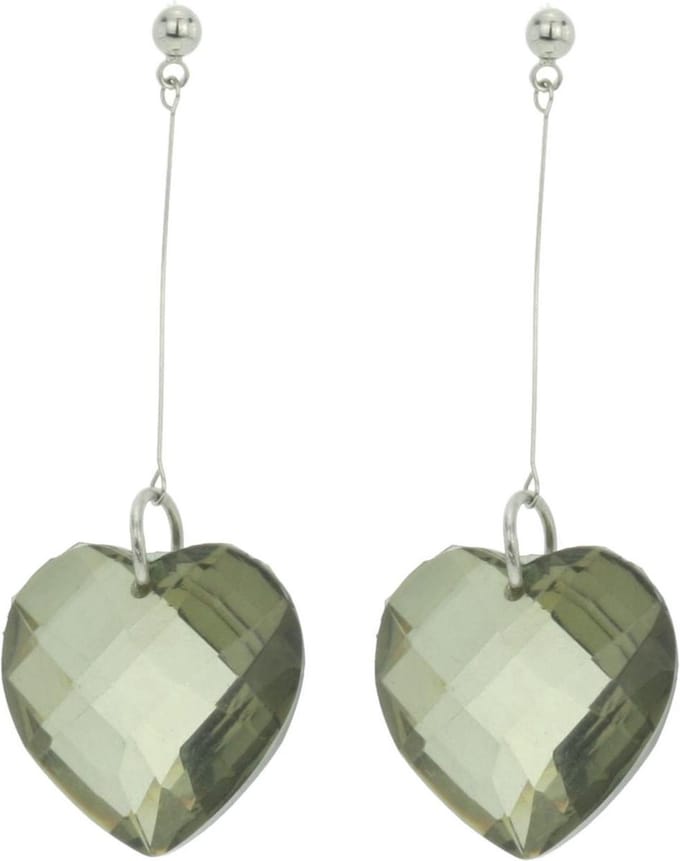 Behave - Oorhangers met hartvormige hanger - zilverkleur - modern chic