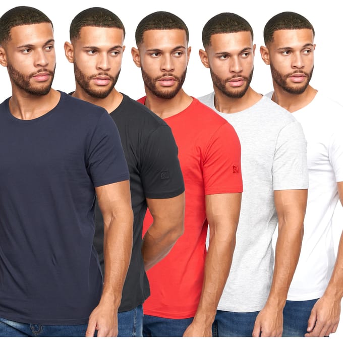 Duck and Cover Heren Errington T-Shirt (5-pack) (Veelkleurig)
