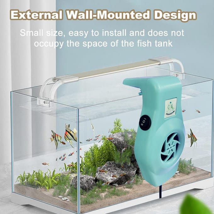 Mini ventilateur de refroidissement pour aquarium, interface USB, vitesse du vent réglable blanc