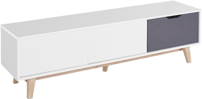 Meera|Lowboard met 1 Lade en 2 Deuren in Wit Antraciet