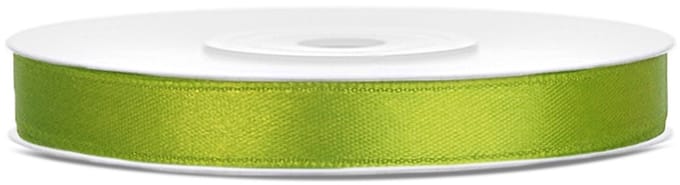 PartyDeco - Satijn lint appel groen 6 mm/rol 25 m