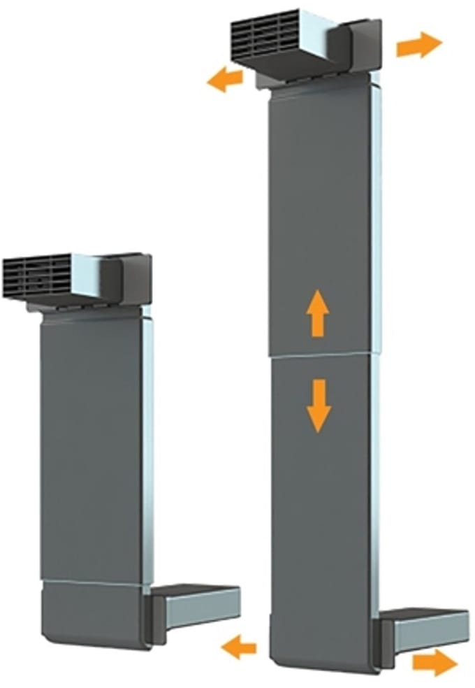 Flexvent-Hv Vloervent.Koker Dun Instelber. Tot 70Cm