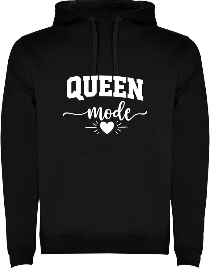 Zwarte hoodie Queen Mode - Koningin Modus - Diva Mode - humor Maat M