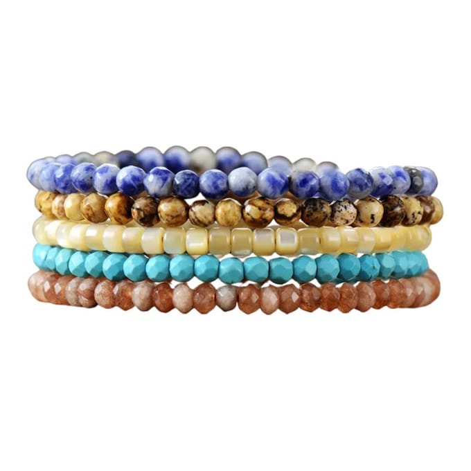 Marama - wikkel armband Summer Love - ketting - edelstenen - damesarmband - blauw
